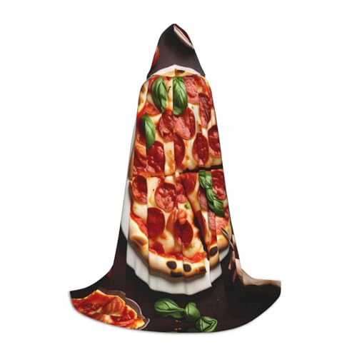 JIUTY Pizza-Lebensmittel-Halloween-Hoodie, Robe, Cosplay-Umhang, Party-Requisiten, Kapuzenumhang, Karnevals-Zubehör für Party von JIUTY