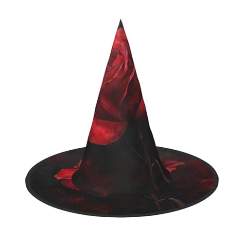 JIUTY Rote Rose Hexenhut 2 Stück Halloween Dekorationen Hexenhüte Kostüm Zubehör Faltbarer Halloween Hexenhut von JIUTY