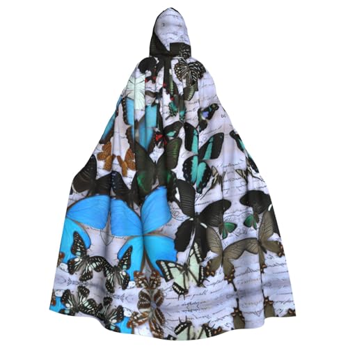 JIUTY Schmetterlings-Druck, Maskerade für Erwachsene, wirtschaftlicher Umhang mit Kapuze, 140 cm lang, perfekt für Halloween-Partys, Tänze JIUTY Schmetterlings-Druck, Maskerade für Erwachsene, wirtschaftlicher Umhang mit Kapuze, 140 cm lang, perfekt für Halloween-Partys, Tänze von JIUTY