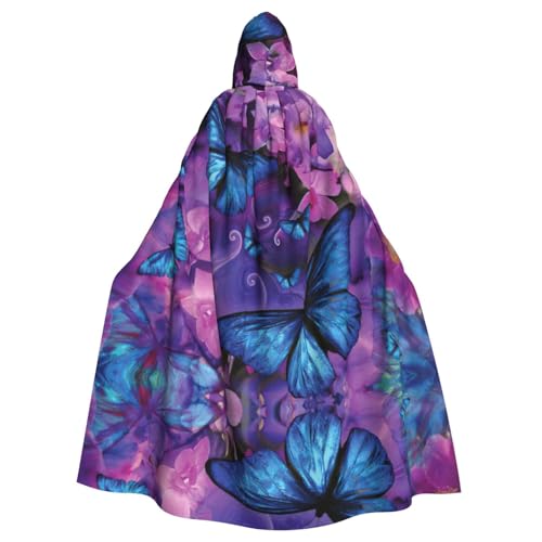 JIUTY Schmetterlings-Druck, Maskerade für Erwachsene, wirtschaftlicher Umhang mit Kapuze, 140 cm lang, perfekt für Halloween-Partys, Tänze JIUTY Schmetterlings-Druck, Maskerade für Erwachsene, wirtschaftlicher Umhang mit Kapuze, 140 cm lang, perfekt für Halloween-Partys, Tänze von JIUTY
