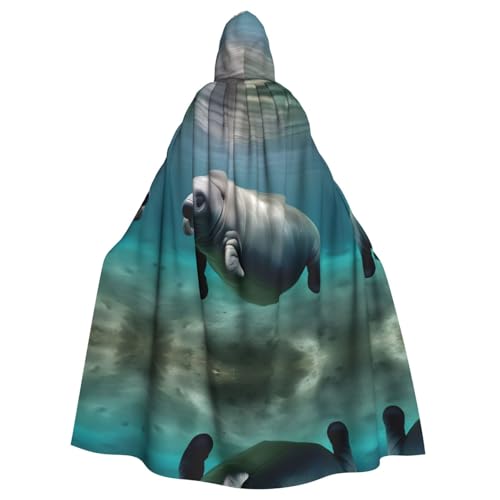 JIUTY Seekuh Tierdruck Maskerade, wirtschaftlicher Kapuzenumhang für Erwachsene, 140 cm lang, perfekt für Halloween-Partys, Tänze JIUTY Seekuh Tierdruck Maskerade, wirtschaftlicher Kapuzenumhang für Erwachsene, 140 cm lang, perfekt für Halloween-Partys, Tänze von JIUTY