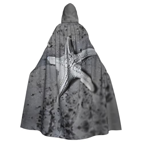 JIUTY Sommer-Umhang mit Seestern-Muschel-Druck, für Erwachsene, wirtschaftlicher Kapuzenumhang, 140 cm lang, perfekt für Halloween-Partys, Tänze JIUTY Sommer-Umhang mit Seestern-Muschel-Druck, für Erwachsene, wirtschaftlicher Kapuzenumhang, 140 cm lang, perfekt für Halloween-Partys, Tänze von JIUTY