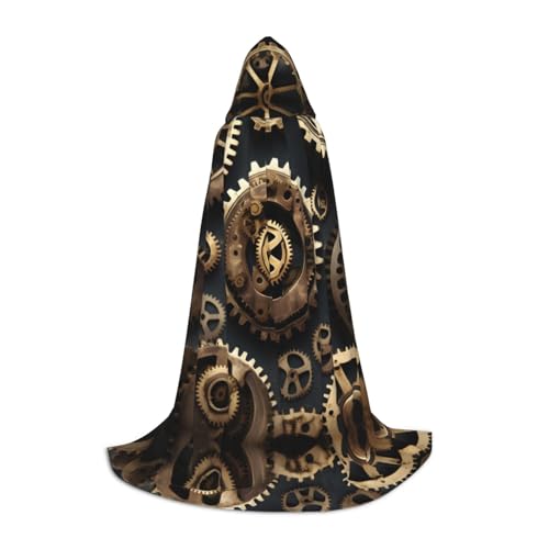 JIUTY Steampunk Gears Halloween Hoodies Robe Cosplay Capes Party Requisiten Kapuzenumhang Umhang Karneval Zubehör für Party von JIUTY