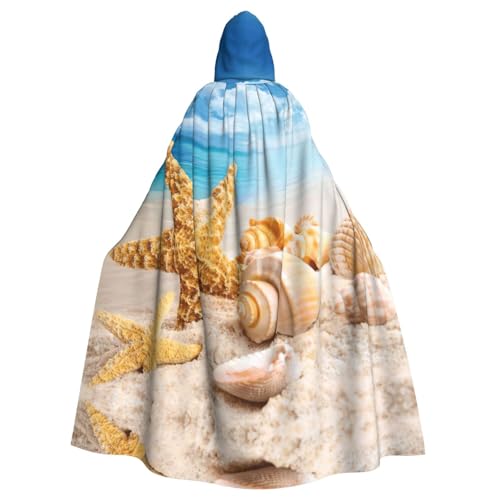 JIUTY Strand-Maskerade mit Seestern-Muschel-Druck, für Erwachsene, wirtschaftlicher Kapuzenumhang, 140 cm lang, perfekt für Halloween-Partys, Tänze JIUTY Strand-Maskerade mit Seestern-Muschel-Druck, für Erwachsene, wirtschaftlicher Kapuzenumhang, 140 cm lang, perfekt für Halloween-Partys, Tänze von JIUTY