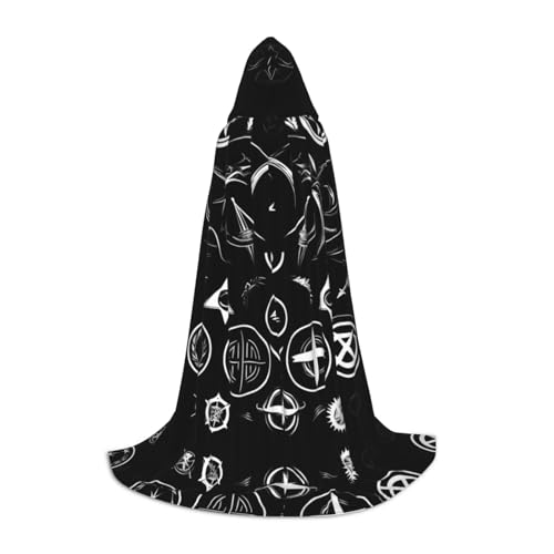 JIUTY Supernatural Symbols schwarzer Halloween-Hoodie, Robe, Cosplay, Party-Requisiten, Kapuzenumhang, Karneval, Accessoire für Party von JIUTY