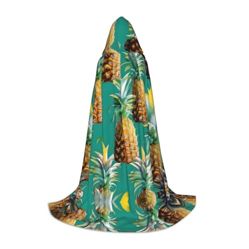 JIUTY Tropische Ananas-Hawaii-Halloween-Hoodie, Robe, Cosplay, Party-Requisiten, Kapuzenumhang, Karnevals-Zubehör für Party von JIUTY