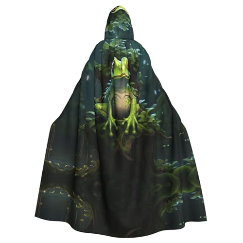 JIUTY Umhang mit Kapuze Friedensfrosch Baum Unisex Umhang Halloween Weihnachten Vampir Hexe Umhang Kostüme Party Umhang von JIUTY