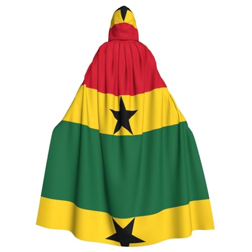 JIUTY Umhang mit Kapuze und Flagge von Ghana, Unisex, für Halloween, Weihnachten, Vampir, Hexe, Kostüme, Partyumhang von JIUTY