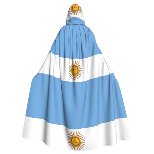 JIUTY Umhang mit Kapuze und argentinischer Flagge, Unisex, Umhang für Halloween, Weihnachten, Vampir, Hexe, Kostüme, Partyumhang von JIUTY