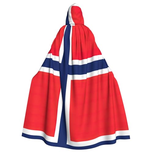 JIUTY Umhang mit Norwegischer Flagge, Unisex, Umhang für Halloween, Weihnachten, Vampir, Hexe, Kostüme, Partyumhang von JIUTY