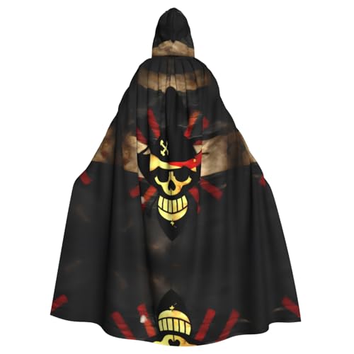 JIUTY Umhang mit Piratenflagge, Unisex, Umhang, Halloween, Weihnachten, Vampir, Hexe, Umhang, Kostüme, Party-Umhang von JIUTY