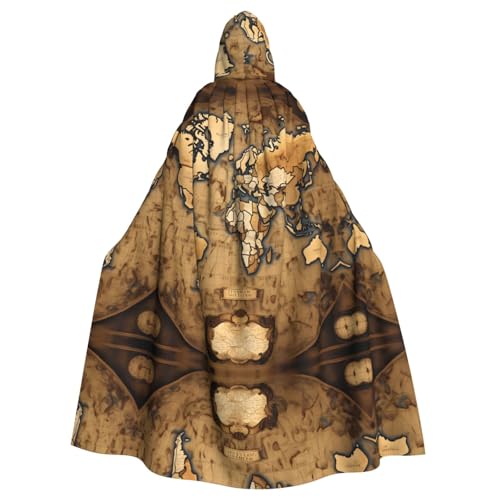 JIUTY Umhang mit alter gebeizter Weltkarte, Erwachsenen-Umhang, 140 cm lang, perfekt für Halloween-Partys, Tänze JIUTY Umhang mit alter gebeizter Weltkarte, Erwachsenen-Umhang, 140 cm lang, perfekt für Halloween-Partys, Tänze von JIUTY
