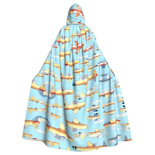 JIUTY Viele Cartoon-Flugzeuge bedrucken Maskerade, wirtschaftlicher Kapuzenumhang für Erwachsene, 140 cm lang, perfekt für Halloween-Partys, Tänze JIUTY Viele Cartoon-Flugzeuge bedrucken Maskerade, wirtschaftlicher Kapuzenumhang für Erwachsene, 140 cm lang, perfekt für Halloween-Partys, Tänze von JIUTY