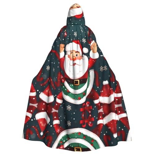 JIUTY Weihnachtsmaskerade mit Weihnachtsmann-Druck, für Erwachsene, wirtschaftlicher Kapuzenumhang, 140 cm lang, perfekt für Halloween-Partys, Tänze JIUTY Weihnachtsmaskerade mit Weihnachtsmann-Druck, für Erwachsene, wirtschaftlicher Kapuzenumhang, 140 cm lang, perfekt für Halloween-Partys, Tänze von JIUTY