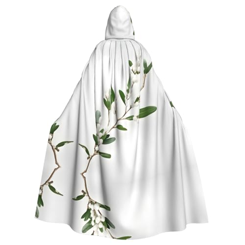 JIUTY Weißer wilder grüner Zweig-Druck, Maskerade für Erwachsene, wirtschaftlicher Kapuzenumhang, 140 cm lang, perfekt für Halloween-Partys, Tänze JIUTY Weißer wilder grüner Zweig-Druck, Maskerade für Erwachsene, wirtschaftlicher Kapuzenumhang, 140 cm lang, perfekt für Halloween-Partys, Tänze von JIUTY