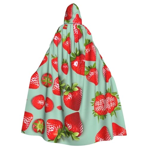 JIUTY Wunderschöner Erdbeer-Druck, Maskerade, wirtschaftlicher Kapuzenumhang für Erwachsene, 140 cm lang, perfekt für Halloween-Partys, Tänze JIUTY Wunderschöner Erdbeer-Druck, Maskerade, wirtschaftlicher Kapuzenumhang für Erwachsene, 140 cm lang, perfekt für Halloween-Partys, Tänze von JIUTY