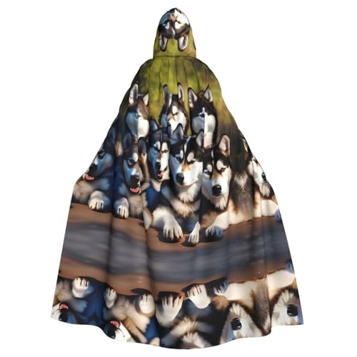 JIUTY Wunderschöner Huskys bedruckter Maskerade, wirtschaftlicher Kapuzenumhang für Erwachsene, 140 cm lang, perfekt für Halloween-Partys, Tänze JIUTY Wunderschöner Huskys bedruckter Maskerade, wirtschaftlicher Kapuzenumhang für Erwachsene, 140 cm lang, perfekt für Halloween-Partys, Tänze von JIUTY
