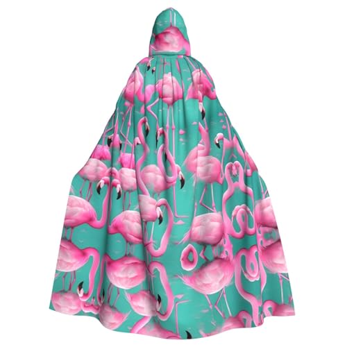 JIUTY Wunderschöner rosa Flamingo-Druck, Maskerade für Erwachsene, wirtschaftlicher Kapuzenumhang, 140 cm lang, perfekt für Halloween-Partys, Tänze JIUTY Wunderschöner rosa Flamingo-Druck, Maskerade für Erwachsene, wirtschaftlicher Kapuzenumhang, 140 cm lang, perfekt für Halloween-Partys, Tänze von JIUTY