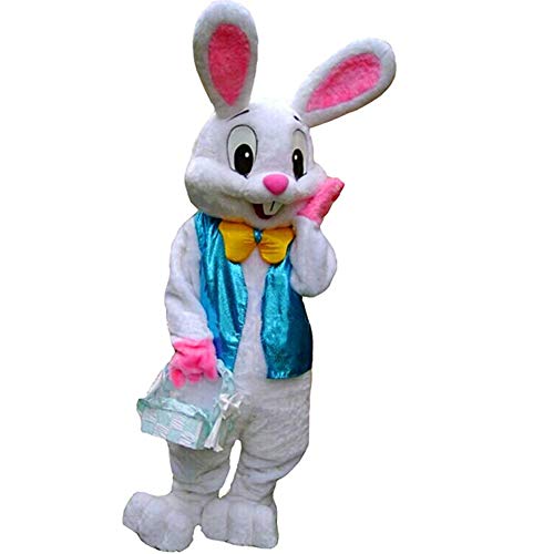 JIUYUE Osterhase Hasen Hasen Maskottchen Kostüm Erwachsene Verkleidung Weiß Groß von JIUYUE