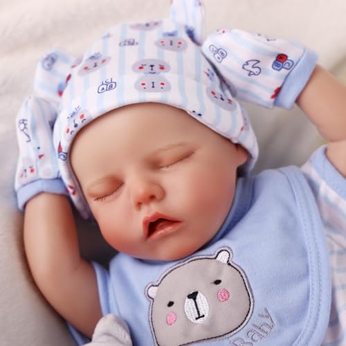 JIZHI Reborn-Baby Puppen 17 Zoll Reborn Puppen Realistische Neugeborene Baby Puppen Weicher Körper Poseable Full vin-yl Körper Mädchen wie EIN lebensechtes,Blau von JIZHI