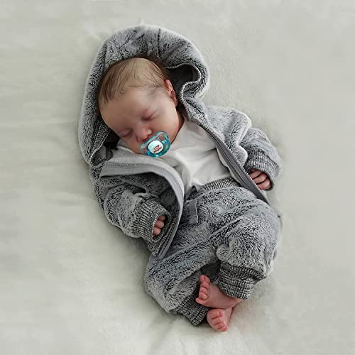 JIZHI Reborn Puppe Junge - 17 Zoll Realistische Neugeborene Baby Puppen handgefertigt waschbar weichen Vin-yl Körper, Reborn Babypuppe Sieht aus wie EIN echtes Baby von JIZHI