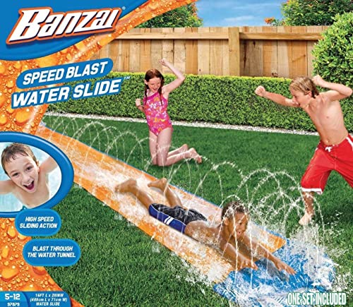 JJ Reveal,4.8 m lange Wasserrutsche,Sommer Outdoor Aufblasbare Wasserrutsche für Kinder,Wasserspielzeug mit Wasserspritzen,einfach einzurichten & aufzubewahren,Erdspieße im Lieferumfang enthalten von JJ Reveal