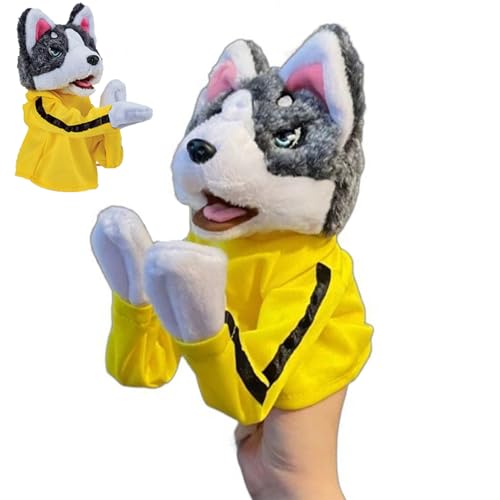2024 New Kung Fu Animal Toy Husky Gloves Doll Children's Game Plush Toys,Glove Puppets with Sounds and Boxing Husky Interactive Tricky Toy， Husky Hand Puppets Kid's Game Toys von JJKTO