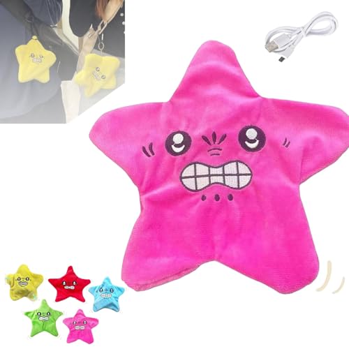 JJKTO Angry Starfish Toy,Dancing Star Plush for Backpack Pendant and Keychain，22CM Angry Star Face,Angry Star Plush Moving, Moving Star Plush, Angry Starfish Toy von JJKTO