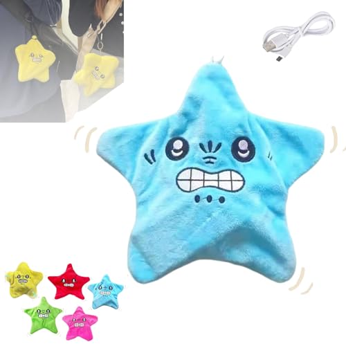 JJKTO Angry Starfish Toy,Dancing Star Plush for Backpack Pendant and Keychain，22CM Angry Star Face,Angry Star Plush Moving, Moving Star Plush, Angry Starfish Toy von JJKTO