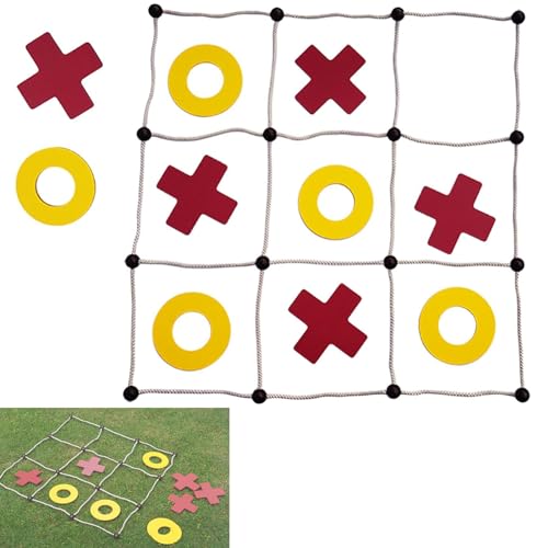 Wooden Tic Tac Toe Game Classic，Game X and O Game Wooden Board Game Noughts and Crosses for Outdoor Indoor Entertainment,tic Tac Toe,Mini Tic Tac to Families Kids Party 60X60CM von JJKTO