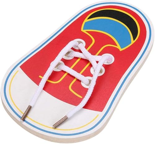 JJLFresheners Schuhe Lernspielzeug Kits Lernen Sie Ihre eigenen zu binden für Kinder Praktisches Lernspielzeug für kleine Kinder Trainingsbrett Kinder Kleinkind frühes Holzfädeln Schnürschuhe von JJLFresheners