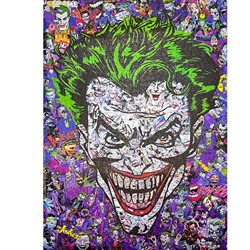 Puzzles für Erwachsene, 1000 Teile für Joker-Fans, zufällige Form, Puzzle, blauer Karton, einzigartiger Schnitt, ineinandergreifende Teile von JJLOLCJ