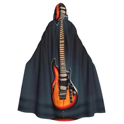 JJPUNGK Orange E-Gitarren-Druck, bequemer Kapuzenumhang für Damen und Herren, für Karneval, Cosplay und Mottopartys von JJPUNGK