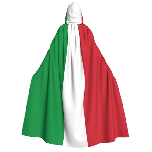 JJPUNGK Weicher Kapuzenumhang mit italienischer Flagge, für Cosplay, Karneval, Maskerade, Partys und Themen-Dekorationen von JJPUNGK