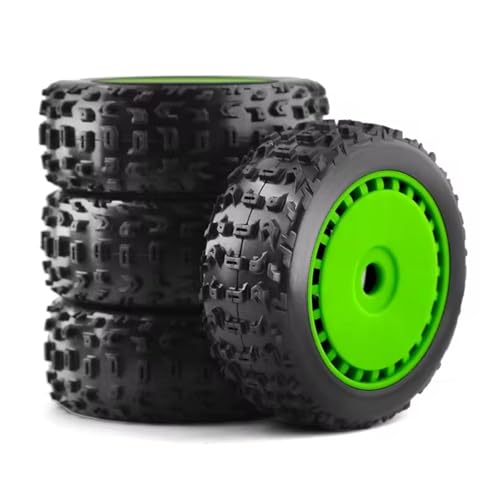 JJRFVBGT RC Auto Reifen Und Räder Kompatibel Mit 1/8 Für ARRMA Für KYOSHO Für Buggy Für HSP Electric Yue Oil Yue 17Mm Combiner Off-Road-Reifen(Green) von JJRFVBGT