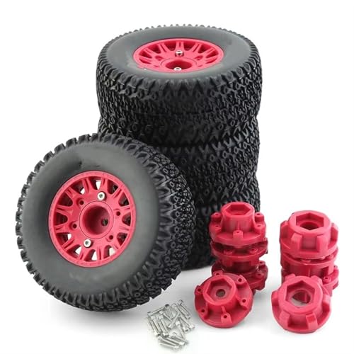 RC Auto Reifen Und Räder Kompatibel Mit Für traxxas, Für ARRMA, Für SENTON, Für SCTX10, Für HPI RC-Auto, 4-teilig, 112 Mm, 1/8 1/10 Short Course Truck-Reifen Mit 12 Mm, 14 Mm, 17 Mm Felgensechskant(Re von JJRFVBGT