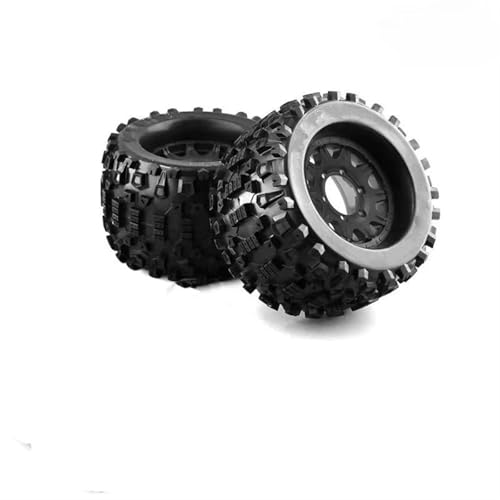 RC Auto Reifen Und Räder Kompatibel Mit HPI, Für Redcat, Für Rovan, Für Savage, 2 Stück, 165 Mm Monster Truck-Räder, Felgenreifensatz, 12, 14, 17 Mm Nabensechskant Für 1/8 Offroad-RC-Auto(P3) von JJRFVBGT