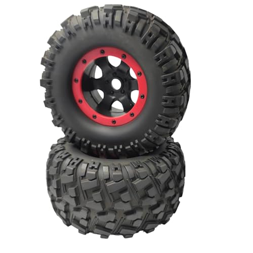 RC Auto Reifen Und Räder Kompatibel Mit HPI Für Für traxxas Für Redcat 26407, 2 Stück RC 1/8 Bead Lock Monster Truck Reifensatz, 17 Mm Hex 1/2 Offset von JJRFVBGT