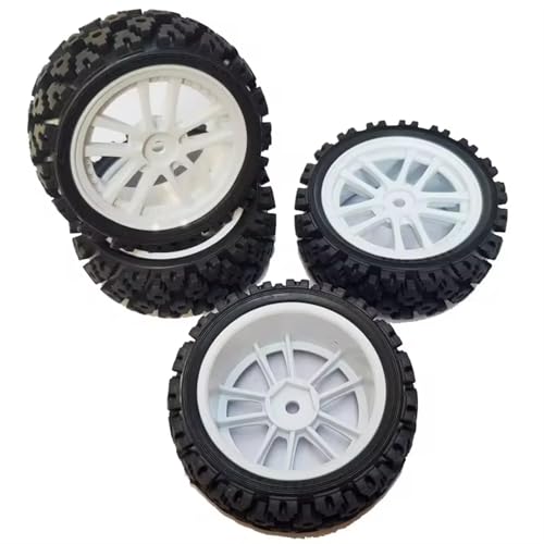 RC Auto Reifen Und Räder Kompatibel Mit Tamiya Für TT01 02 Für XV01 Für LC Für Racing Für PTG-2 Für HSP Für HPI 4 Stück 70 Mm 1/10 RC Off-Road-Buggy-Reifen Radreifen Vorne(C) von JJRFVBGT