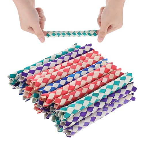 JJUNW 24Stück Klassische Fingerfallen, 13-15cm Chinesische Holz Fingerfalle, Chinesische Fingerfalle Finger Trap Fingerfallen für Kinde Finger Falle für Erwachsene Geschenke von JJUNW