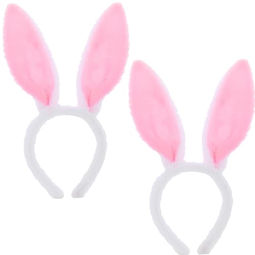 JJiaoLinin Hasenohren Haarreif,2 Stücke Hasenohren Haarreif Bunny Ohren Haarreif Hasen Cosplay Hasenohren Haarreif Stirnbänder Kopfband für Party Hochzeit Geburtstag Kostüm Cosplay von JJiaoLinin