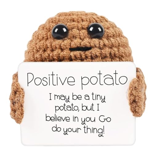 Pocket Hug Positive Kartoffel, Lustige Positive Kartoffel Mini-Plüsch Figuren Lustige Potato Puppe Creative Knitted Wool Potato Doll für Freund Birthday Gift Party, Christmas Decoration Gift von JJiaoLinin