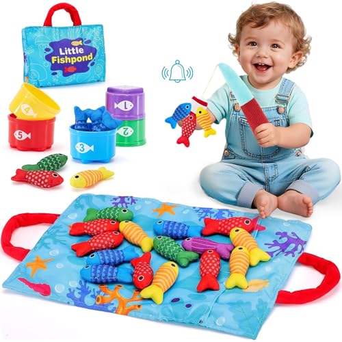 Baby Spielzeug ab 1 2 3 Jahr - Montessori Spielzeug ab 1-3 Jahre Angelspiel für Kinder 6 12 Monate Lernspiele Motorikspielzeug Montessori Spielzeug Fische Angeln Spiel - Kleine Geschenke Mädchen Junge Baby Spielzeug ab 1 2 3 Jahr - Montessori Spielzeug ab 1-3 Jahre Angelspiel für Kinder 6 12 Monate Lernspiele Motorikspielzeug Montessori Spielzeug Fische Angeln Spiel - Kleine Geschenke Mädchen Junge von JKGIFTS