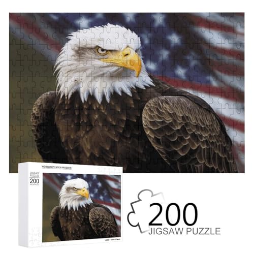 Jigsaw Game for Adults, American Bald Eagle Printed Wooden Puzzles, 200 Piece Puzzles are Suitable for Puzzle Enthusiasts and Can Be Placed at Home, Office, Or Other Places von JKLPOMN