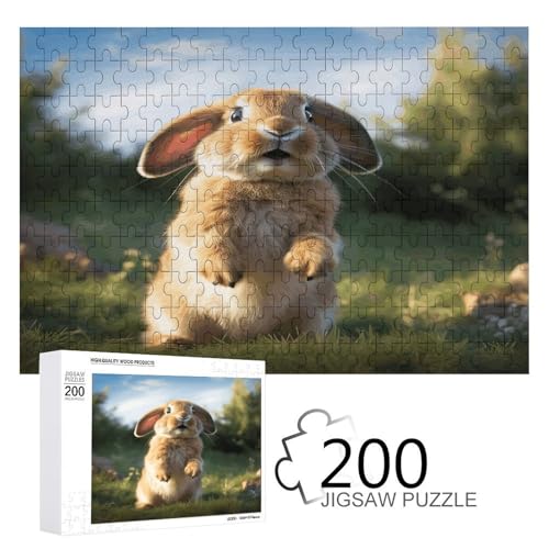 Jigsaw Game for Adults, Cute Funny Rabbit Printed Wooden Puzzles, 200 Piece Puzzles are Suitable for Puzzle Enthusiasts and Can Be Placed at Home, Office, Or Other Places von JKLPOMN