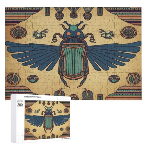 Jigsaw Game for Adults, Egyptian Scarab Printed Wooden Puzzles, 200 Piece Puzzles are Suitable for Puzzle Enthusiasts and Can Be Placed at Home, Office, Or Other Places von JKLPOMN