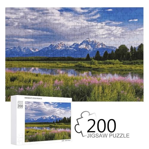 Jigsaw Game for Adults, Grand Teton National Park Printed Wooden Puzzles, 200 Piece Puzzles are Suitable for Puzzle Enthusiasts and Can Be Placed at Home, Office, Or Other Places von JKLPOMN