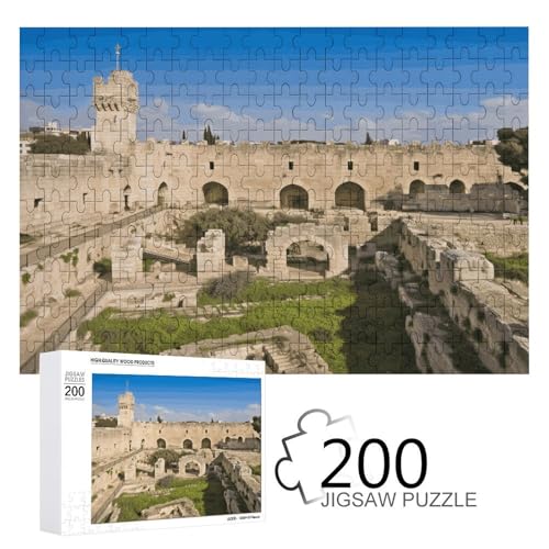 Jigsaw Game for Adults, Israel at The Tower of David Printed Wooden Puzzles, 200 Piece Puzzles are Suitable for Puzzle Enthusiasts and Can Be Placed at Home, Office, Or Other Places von JKLPOMN