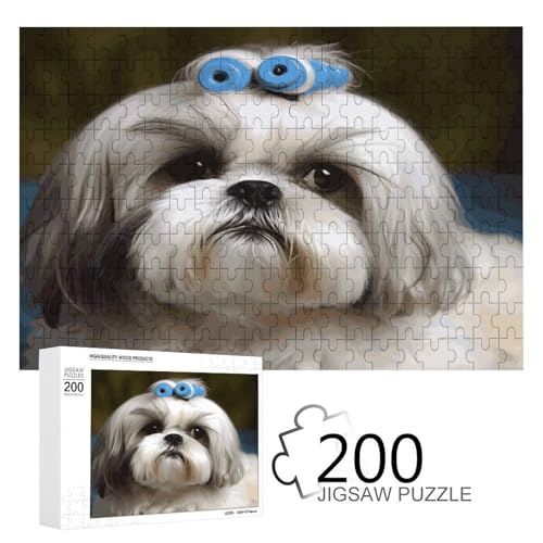 Jigsaw Game for Adults, Shih Tzu Dog Printed Wooden Puzzles, 200 Piece Puzzles are Suitable for Puzzle Enthusiasts and Can Be Placed at Home, Office, Or Other Places von JKLPOMN