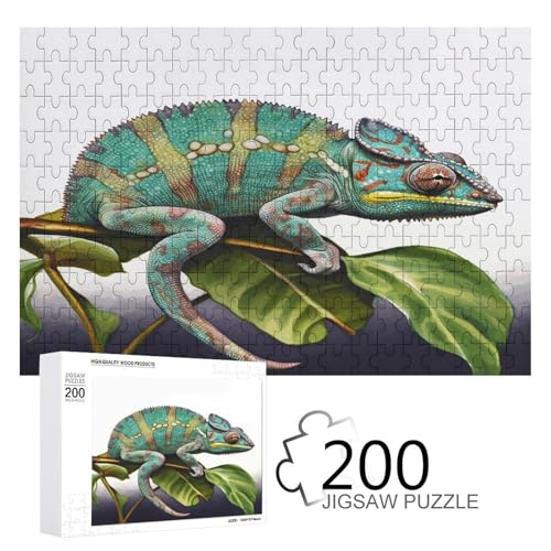 Puzzle-Spiel für Erwachsene, Chamäleon-gedruckte Holzpuzzles, 200-teilige Puzzles eignen sich für Puzzle-Enthusiasten und können zu Hause, im Büro oder an anderen Orten platziert werden von JKLPOMN